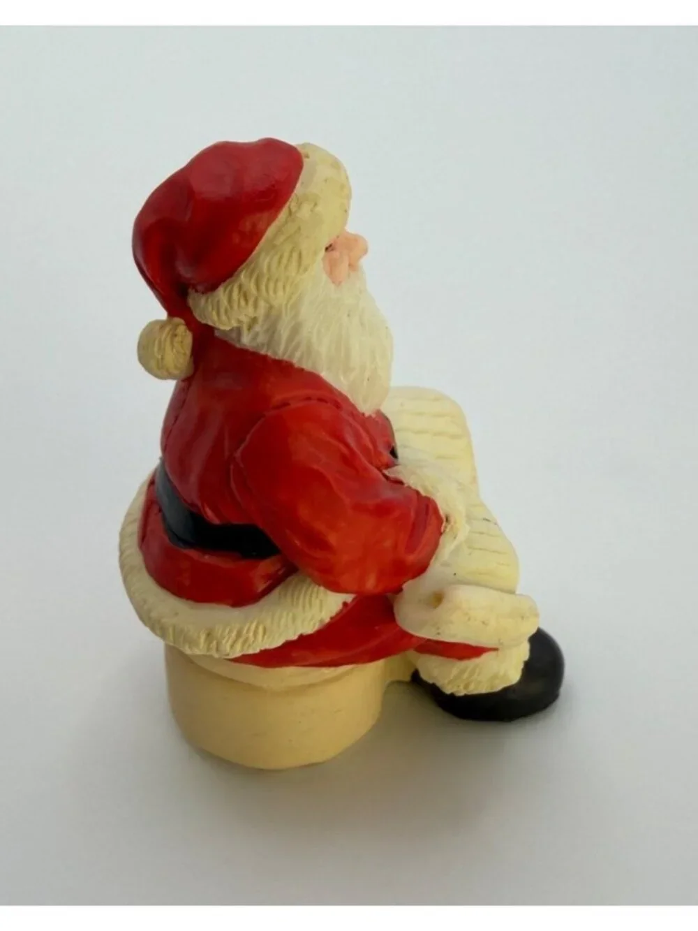 Vintage Santa Claus Christmas Figurine Naughty Nice List Scroll 90s Holiday